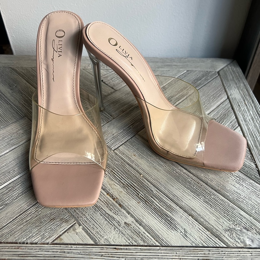Nude transparent heels size 6 preloved